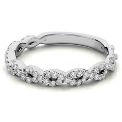 Round Infinity Style Moissanite Stackable Band