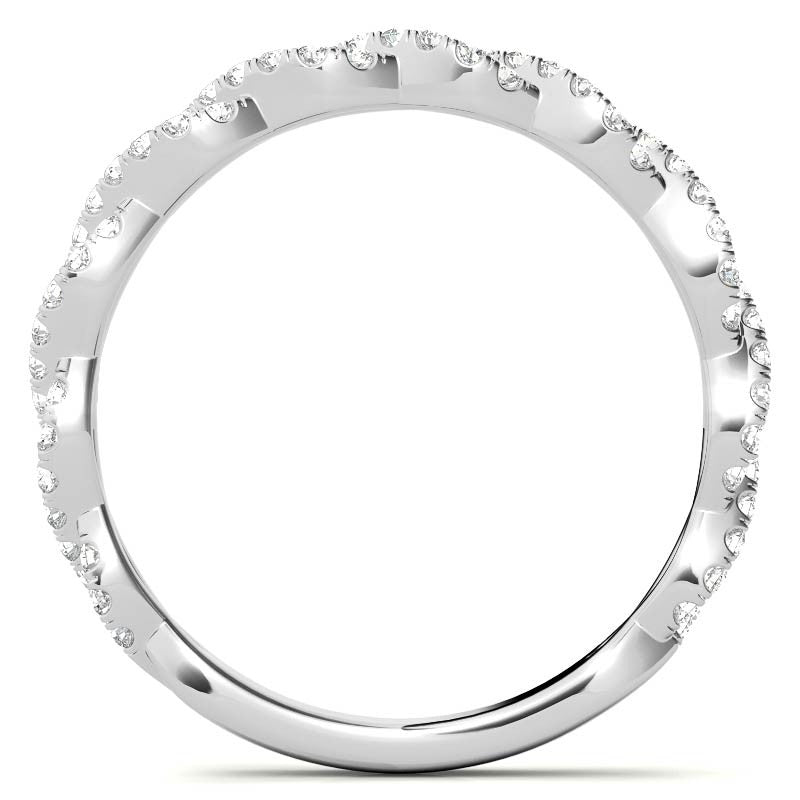 Round Infinity Style Moissanite Stackable Band
