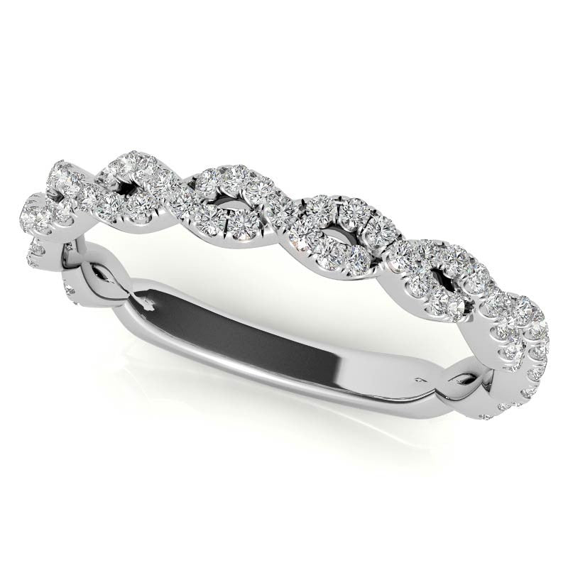 Round Brilliant Three-Stone Infinity Engagement Ring