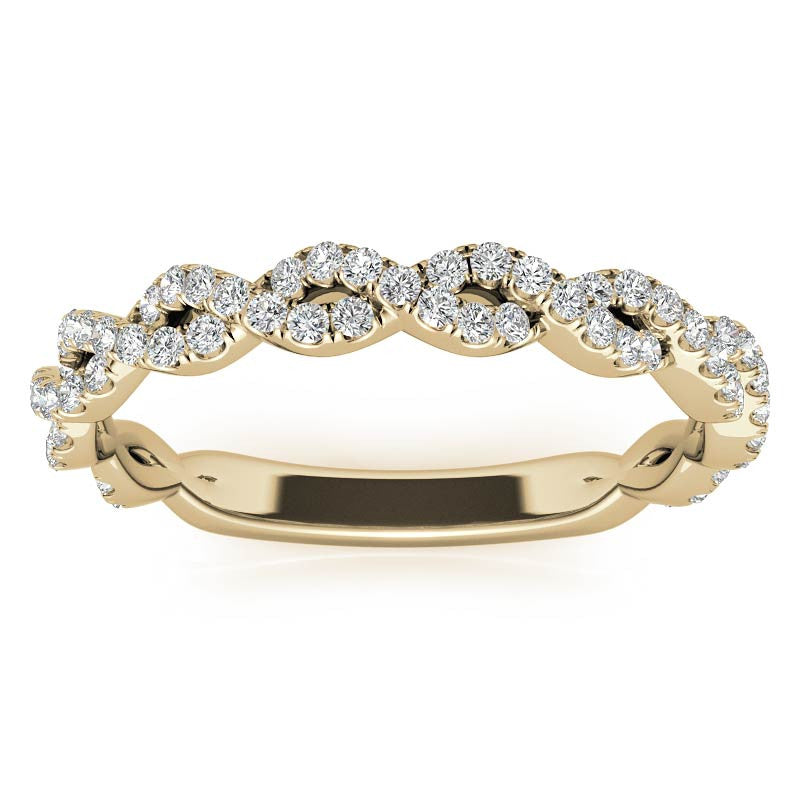 Round Infinity Style Moissanite Stackable Band