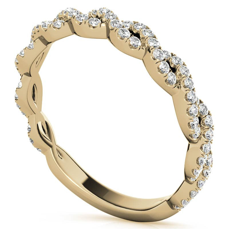 Round Infinity Style Moissanite Stackable Band