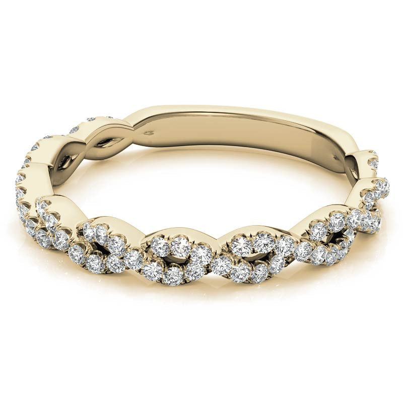 Round Infinity Style Moissanite Stackable Band
