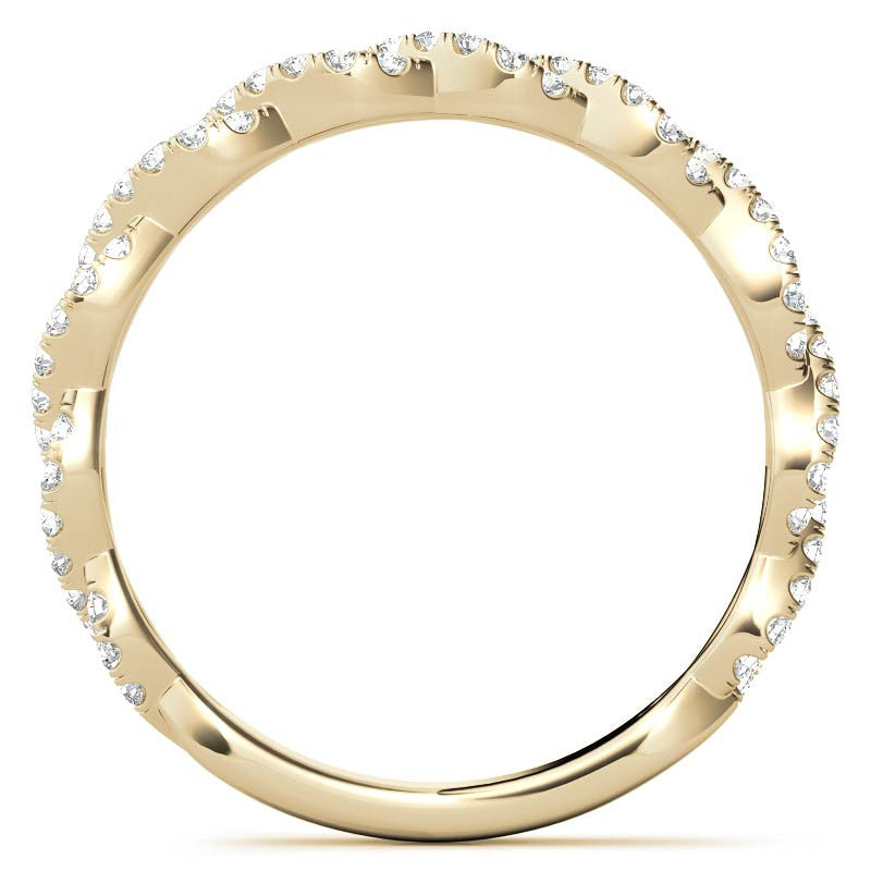 Round Infinity Style Moissanite Stackable Band