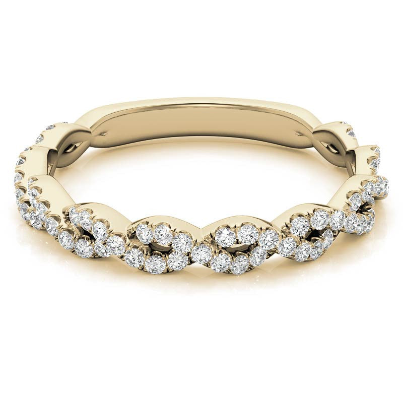 Round Infinity Style Moissanite Stackable Band