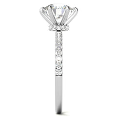6-Prong Round Brilliant Moissanite Engagement Ring with Collar