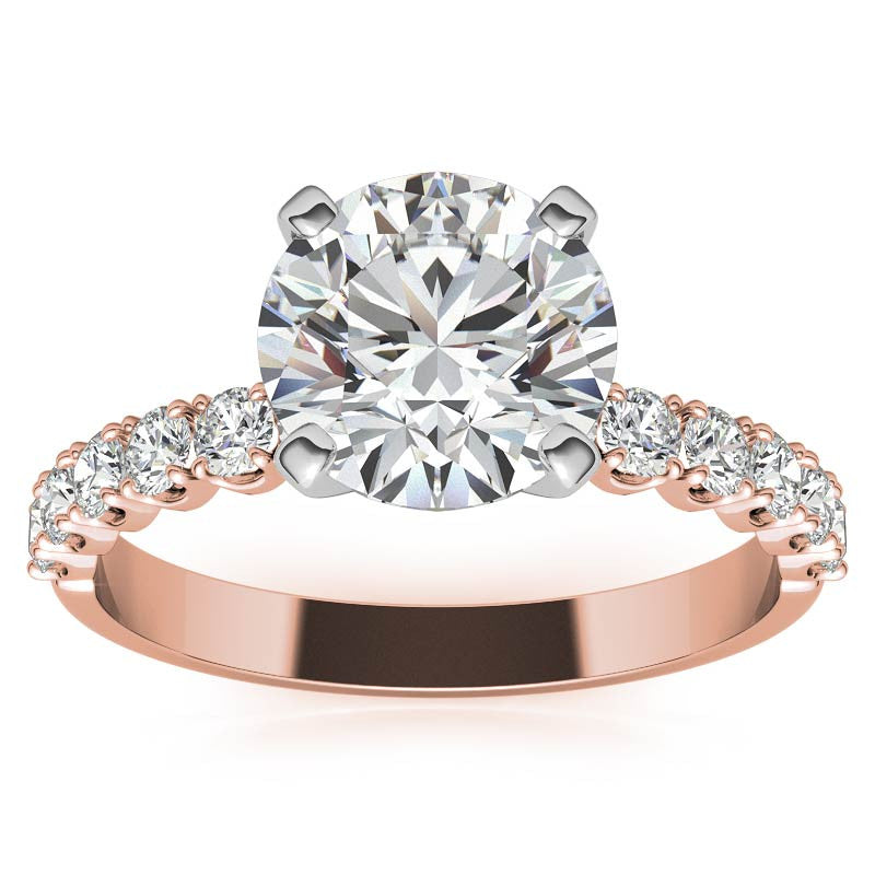 Round Brilliant Moissanite 4-Prong Set Semi-Eternity Ring (0.36ct)