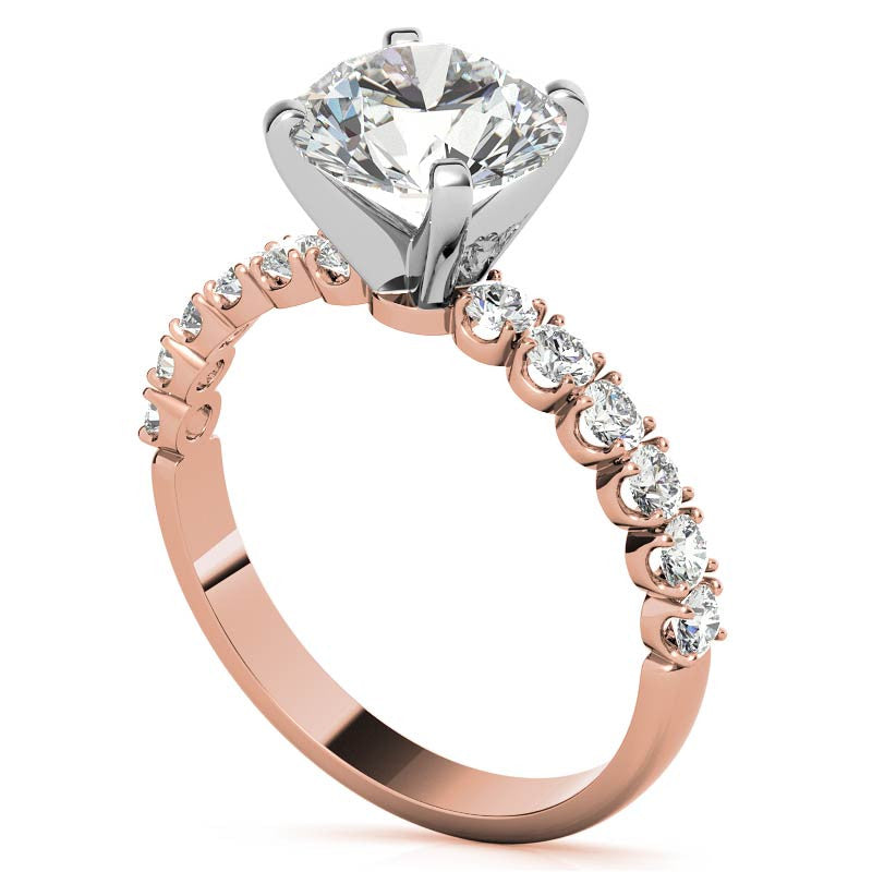 Round Brilliant Moissanite 4-Prong Set Semi-Eternity Ring (0.36ct)
