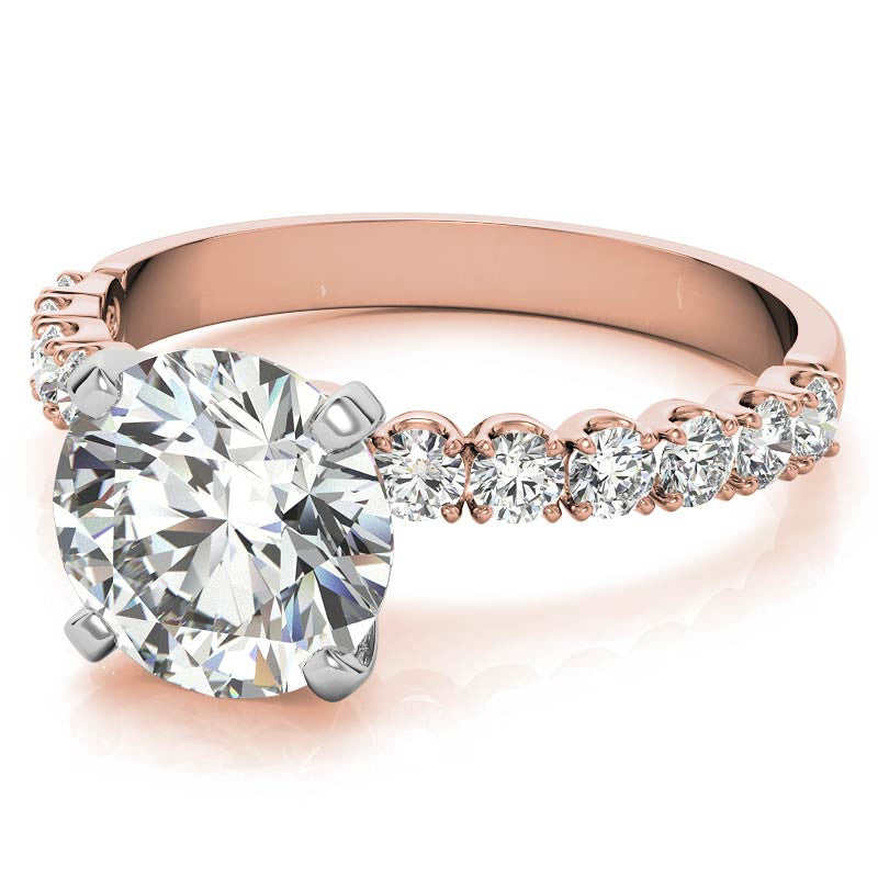 Round Brilliant Moissanite 4-Prong Set Semi-Eternity Ring (0.36ct)