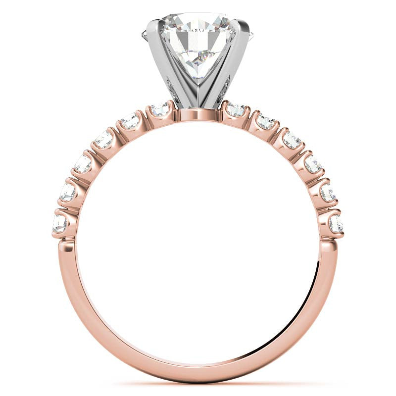 Round Brilliant Moissanite 4-Prong Set Semi-Eternity Ring (0.36ct)