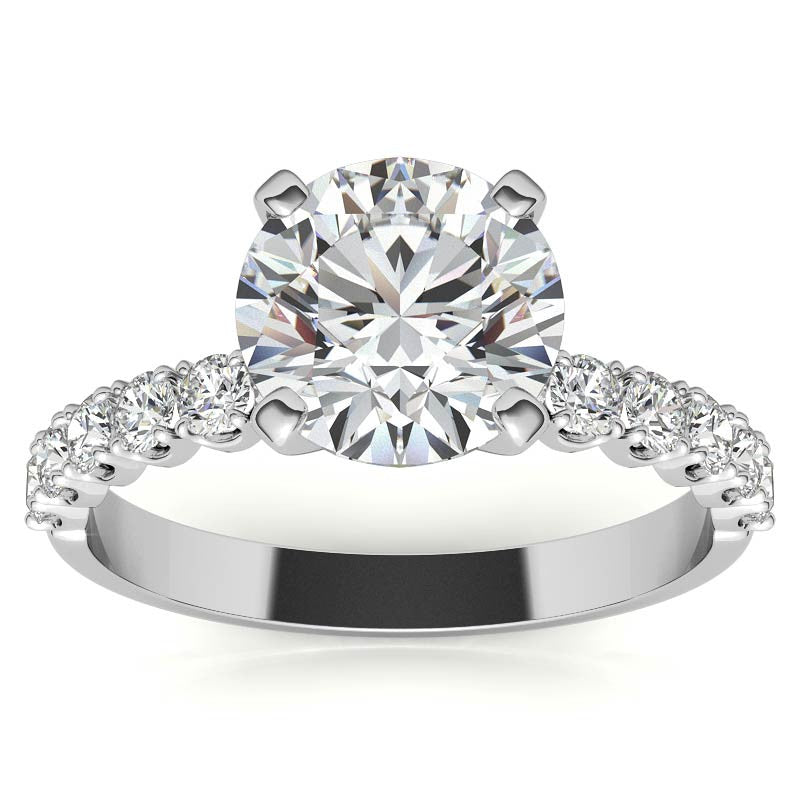 Round Brilliant Moissanite 4-Prong Set Semi-Eternity Ring (0.36ct)