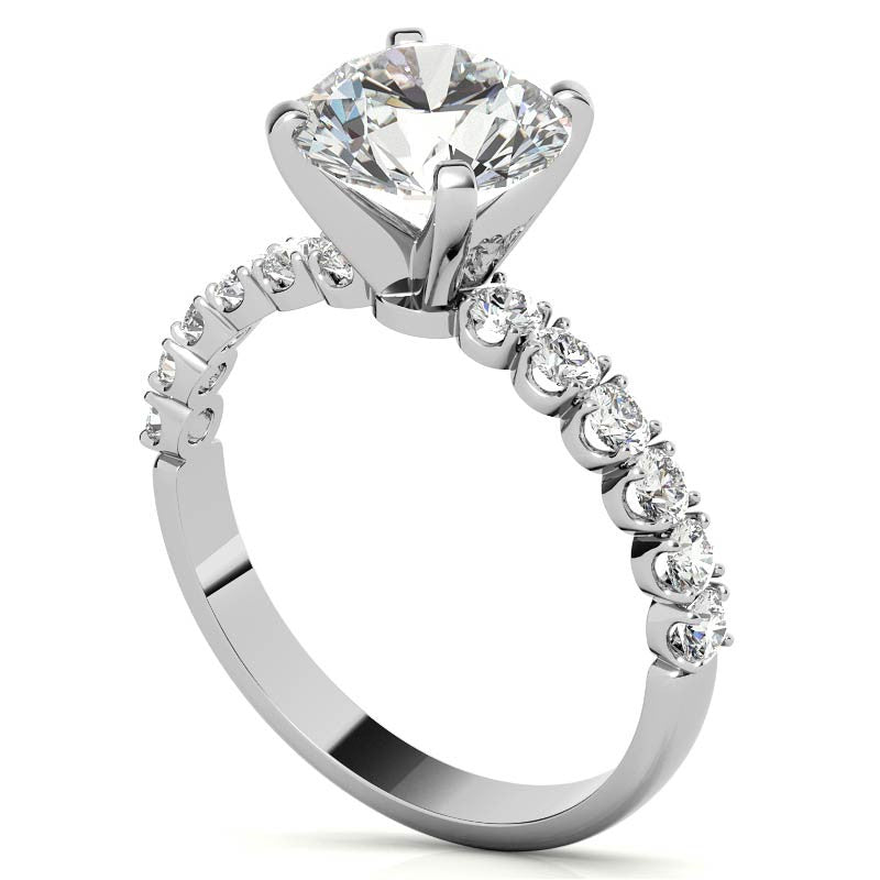 Round Brilliant Moissanite 4-Prong Set Semi-Eternity Ring (0.36ct)