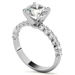 Round Brilliant Moissanite 4-Prong Set Semi-Eternity Ring (0.36ct)