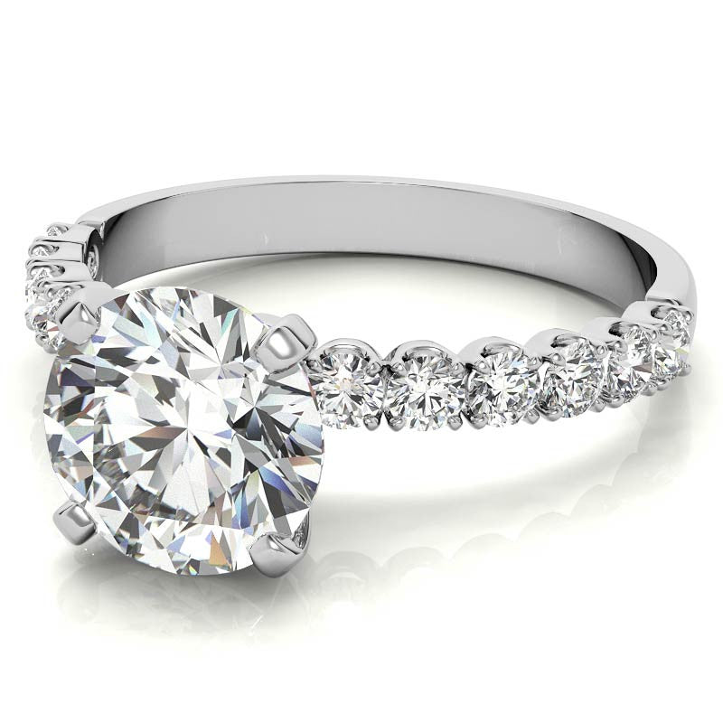 Round Brilliant Moissanite 4-Prong Set Semi-Eternity Ring (0.36ct)