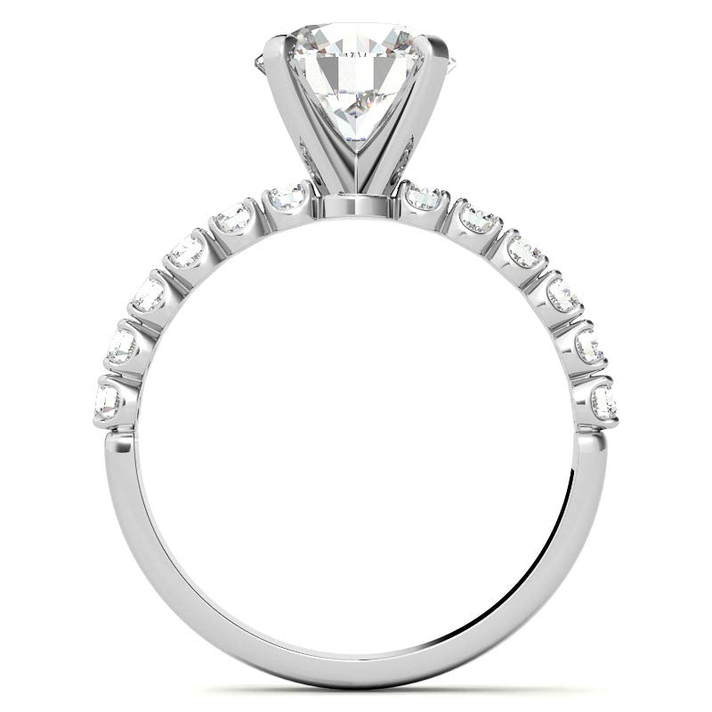 Round Brilliant Moissanite 4-Prong Set Semi-Eternity Ring (0.36ct)