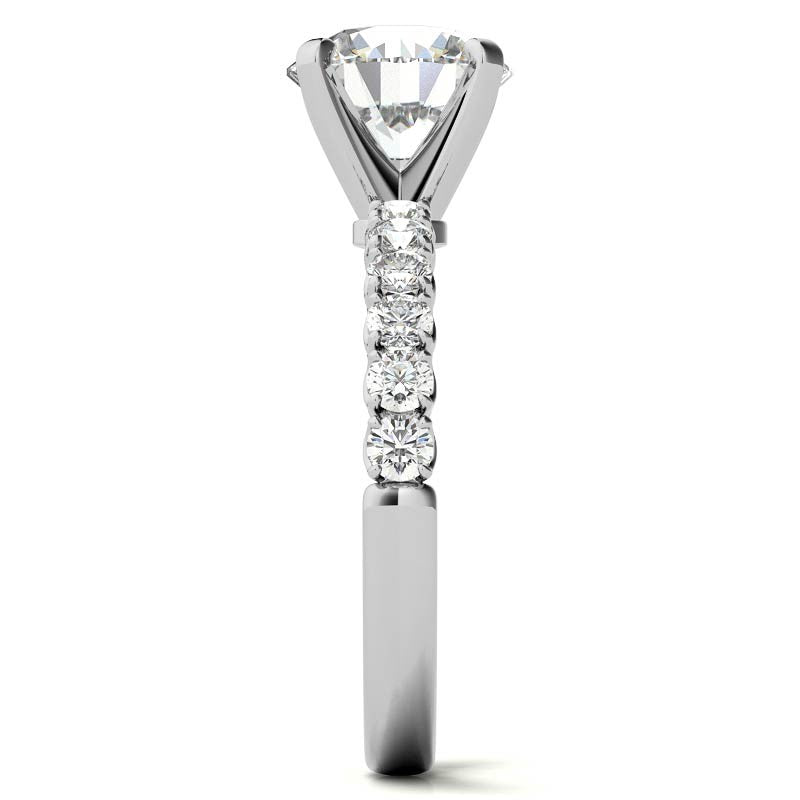 Round Brilliant Moissanite 4-Prong Set Semi-Eternity Ring (0.36ct)