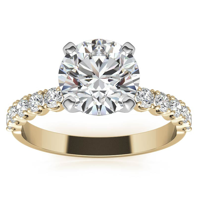 Round Brilliant Moissanite 4-Prong Set Semi-Eternity Ring (0.36ct)