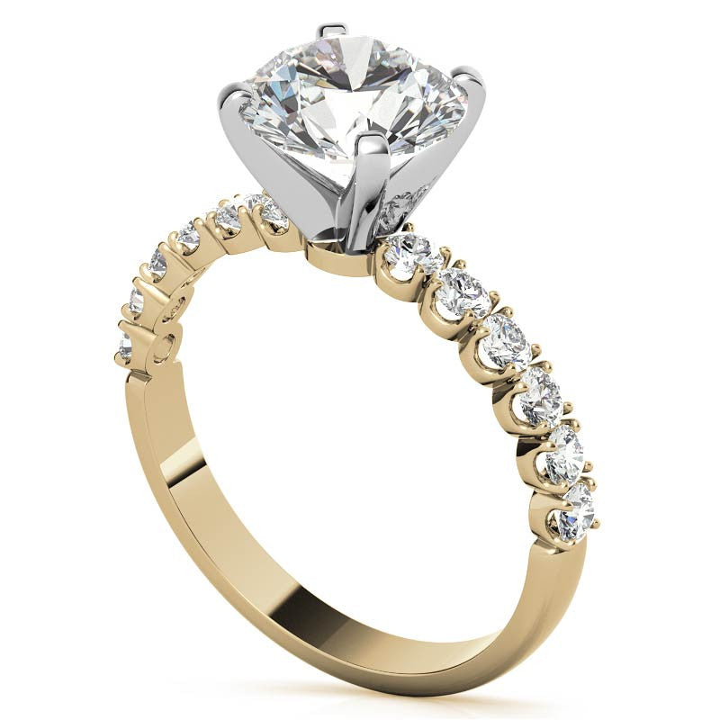 Round Brilliant Moissanite 4-Prong Set Semi-Eternity Ring (0.36ct)