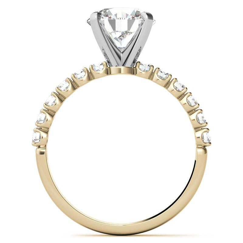 Round Brilliant Moissanite 4-Prong Set Semi-Eternity Ring (0.36ct)