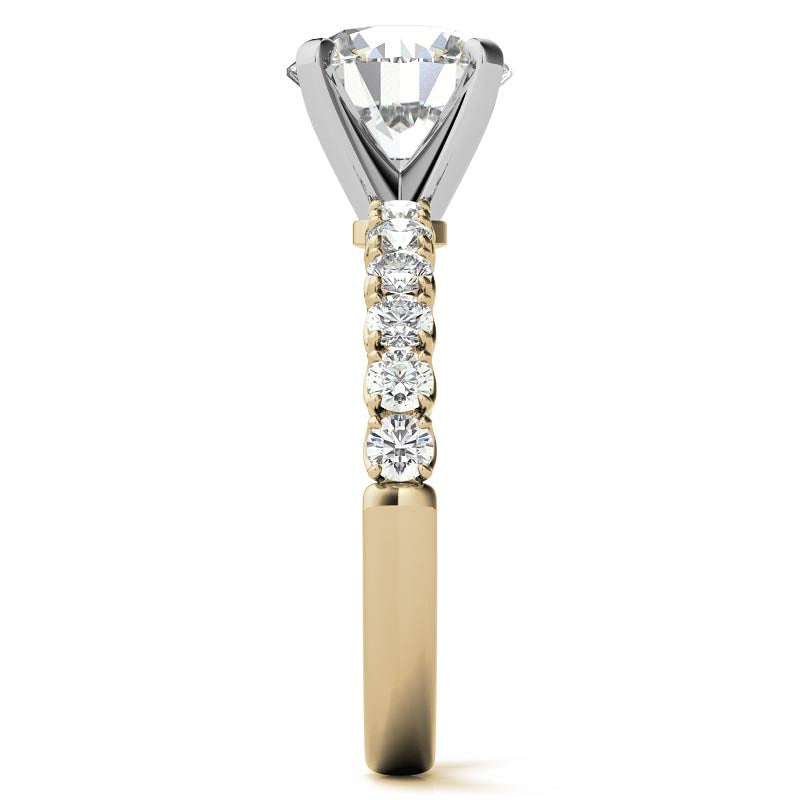 Round Brilliant Moissanite 4-Prong Set Semi-Eternity Ring (0.36ct)