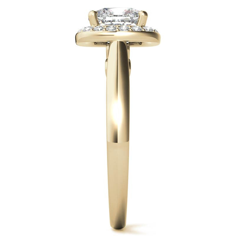 Cushion Scroll Halo Moissanite Engagement Ring