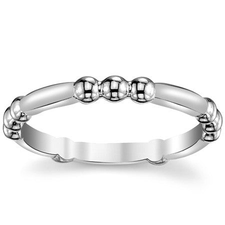 Modern Beaded Plain Stackable Band