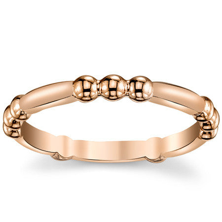 Modern Beaded Plain Stackable Band