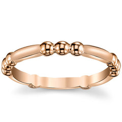 Modern Beaded Plain Stackable Band