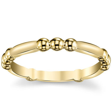 Modern Beaded Plain Stackable Band