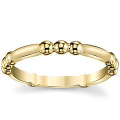 Modern Beaded Plain Stackable Band