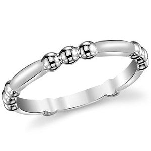 Modern Beaded Plain Stackable Band