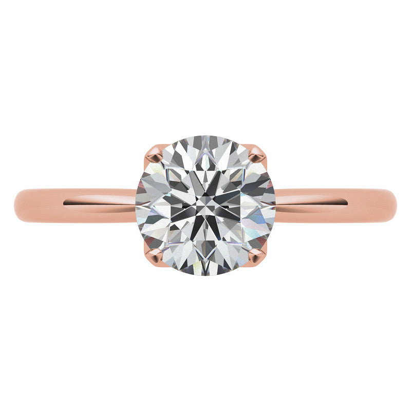 4-Prong Accented Tulip Round Brilliant Moissanite Solitaire Ring