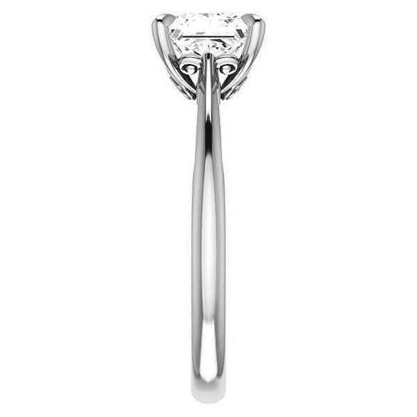 Asscher Surprise Stone Solitaire with Scroll Accents