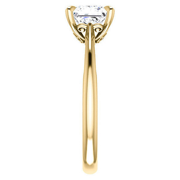 Asscher Surprise Stone Solitaire with Scroll Accents