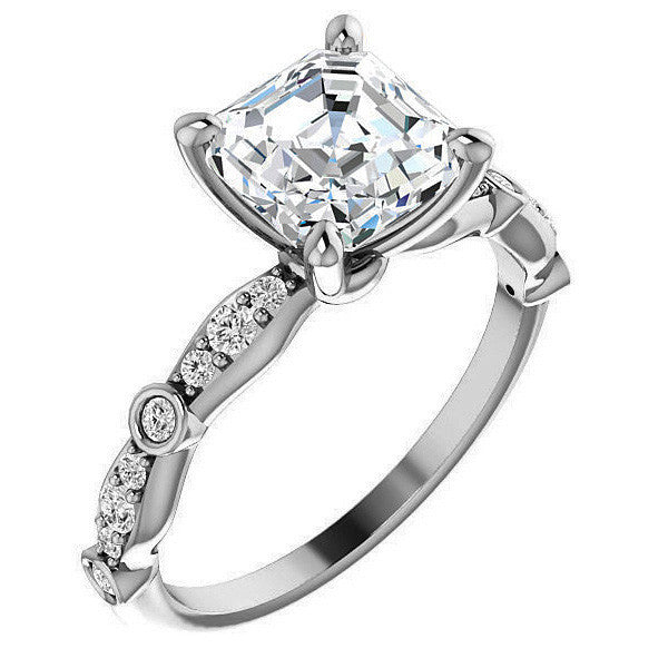 Asscher Moissanite Engagement Ring