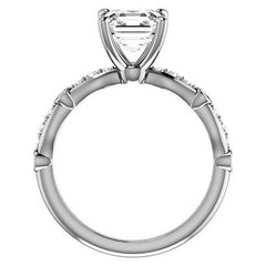 Asscher Moissanite Engagement Ring