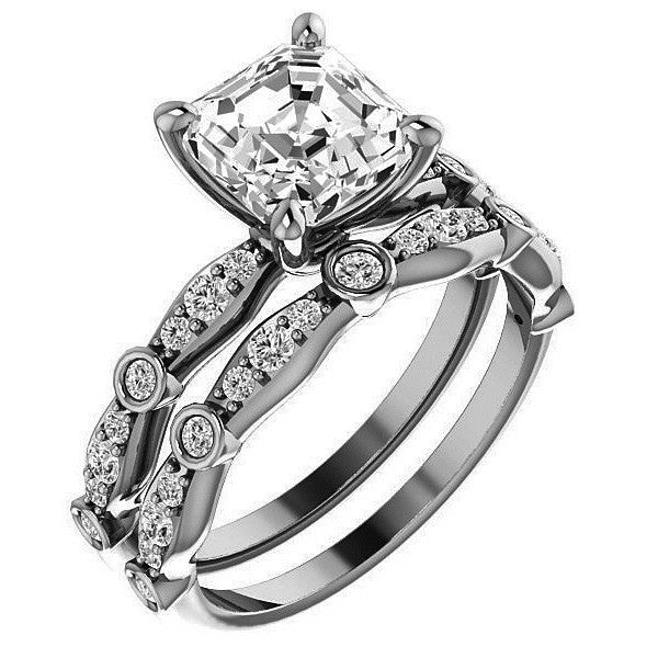 Asscher Moissanite Engagement Ring