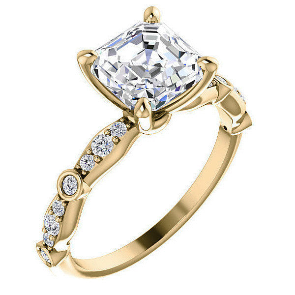 Asscher Moissanite Engagement Ring