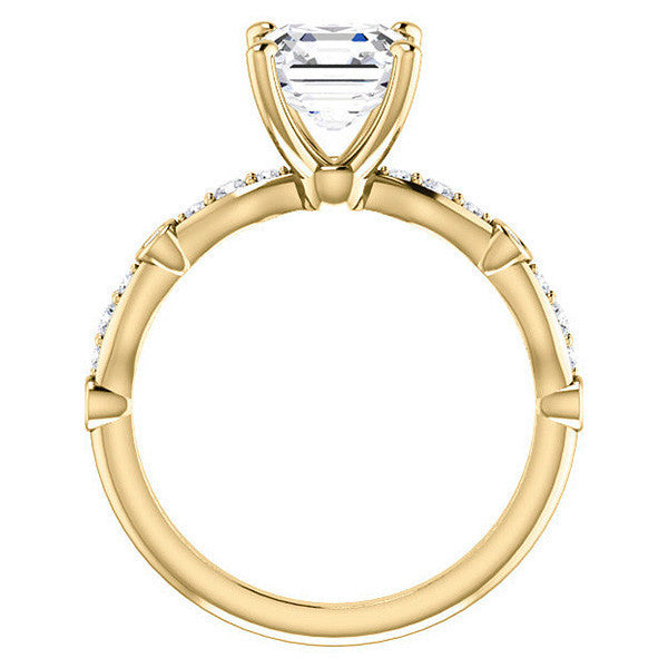Asscher Moissanite Engagement Ring