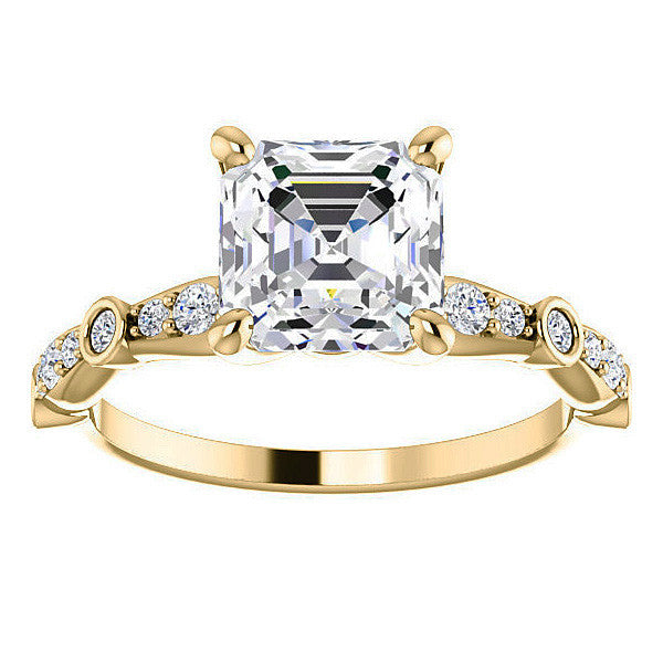 Asscher Moissanite Engagement Ring