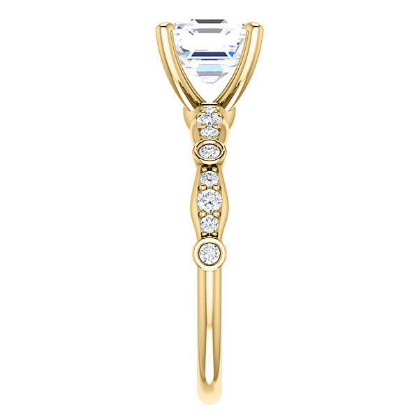 Asscher Moissanite Engagement Ring