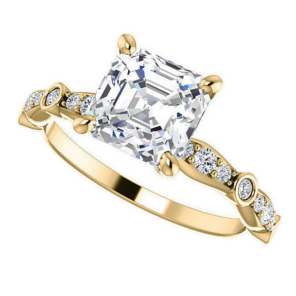 Asscher Moissanite Engagement Ring