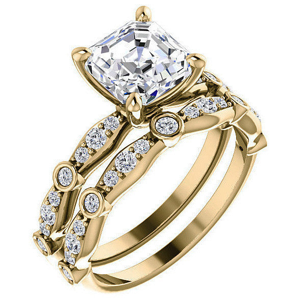Asscher Moissanite Engagement Ring