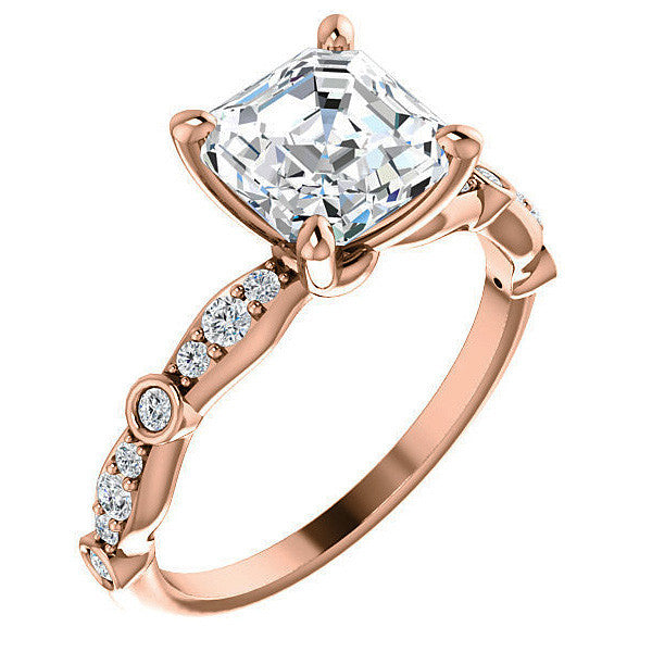 Asscher Moissanite Engagement Ring