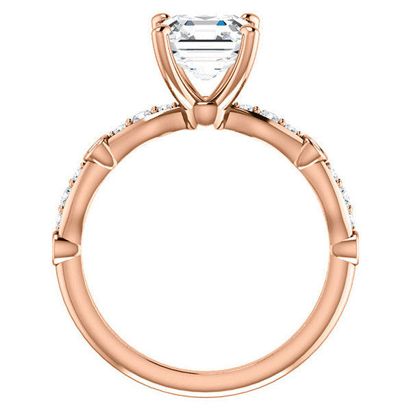 Asscher Moissanite Engagement Ring
