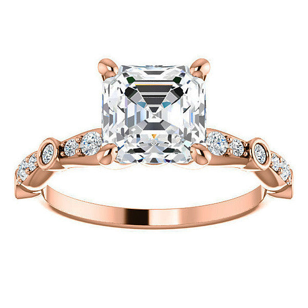 Asscher Moissanite Engagement Ring