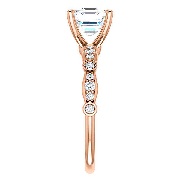 Asscher Moissanite Engagement Ring