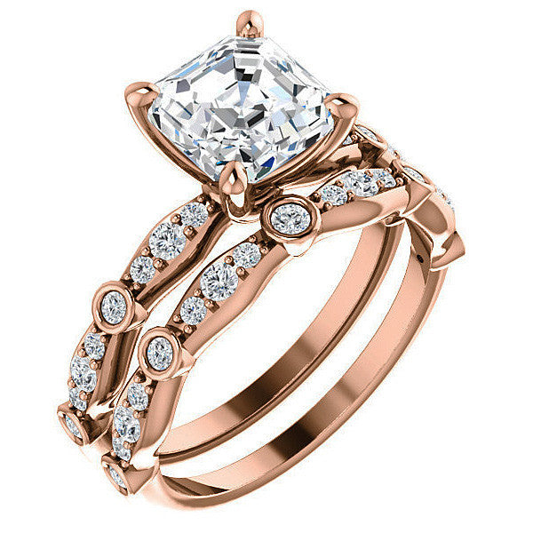 Asscher Moissanite Engagement Ring