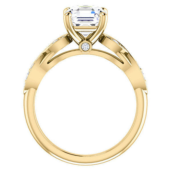 Asscher cut Moissanite Engagement Ring