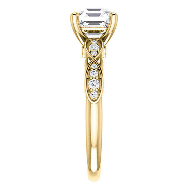 Asscher cut Moissanite Engagement Ring