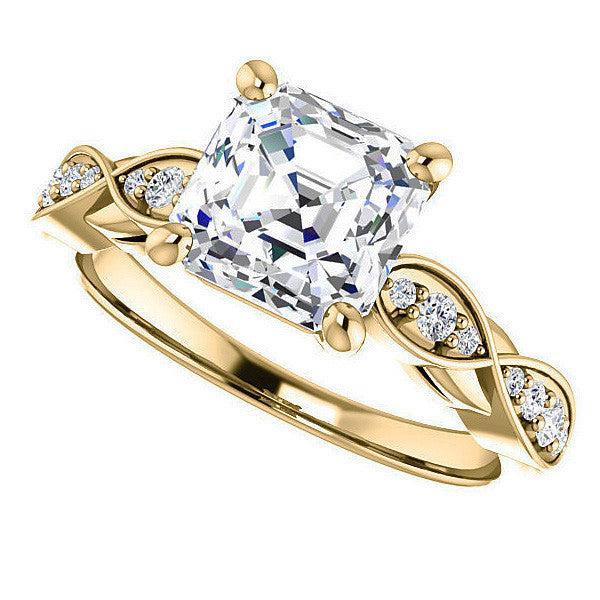Asscher cut Moissanite Engagement Ring
